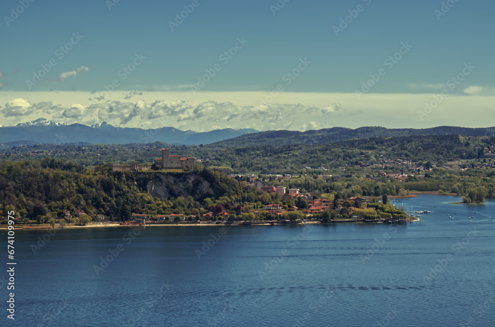 Arona, a city in Piedmont on Lake Maggiore. Arona, a city in Piedmont on Lake Maggiore.