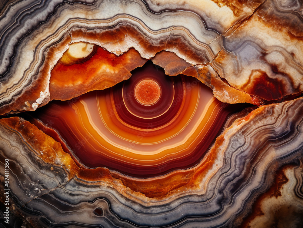 agate rock, mesmerizing patterns, rich warm colors