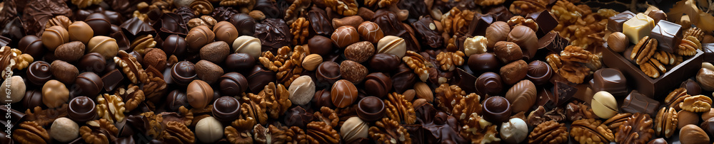 Image of different delicious chocolates candies Image of different delicious chocolates candies