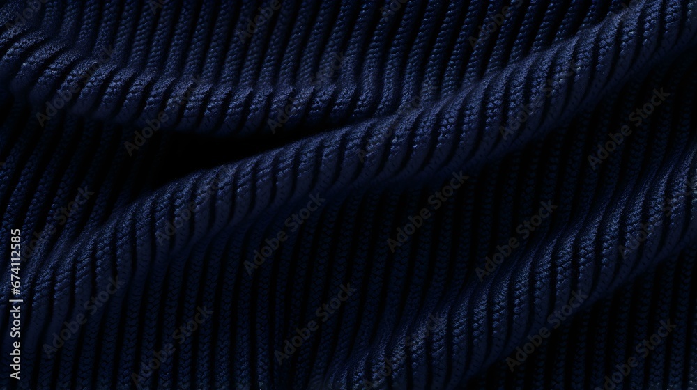 Background of a knitted Fabric Texture in navy blue Colors. Close up Background of a knitted Fabric Texture in navy blue Colors. Close up
