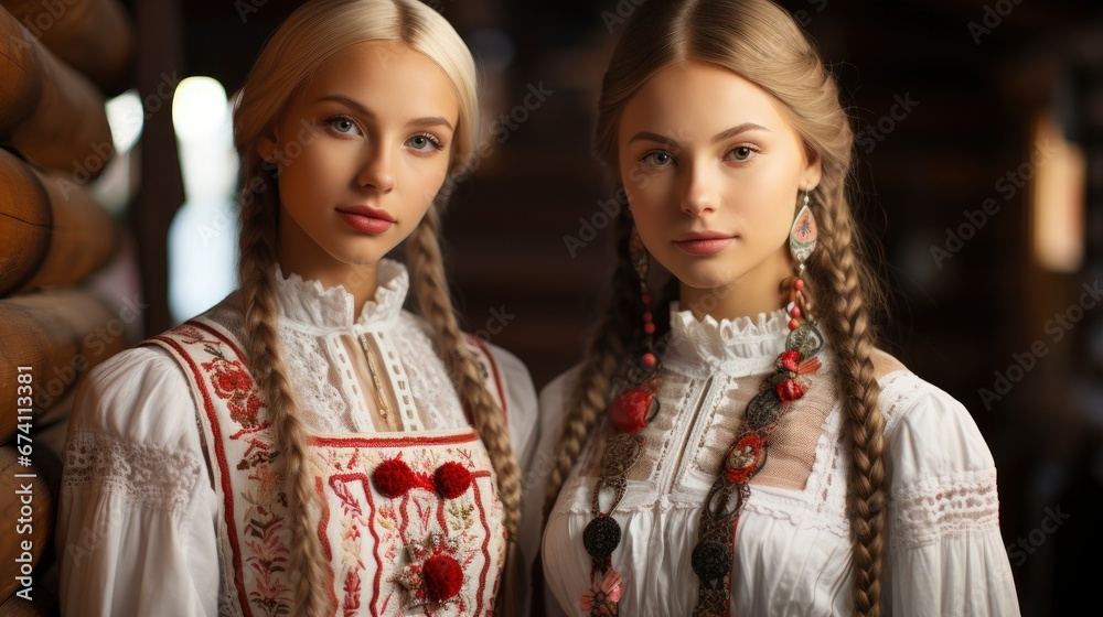 Latvian Folk Girls Traditional Costume Latvia , Bright Background, Background Hd Latvian Folk Girls Traditional Costume Latvia , Bright Background, Background Hd