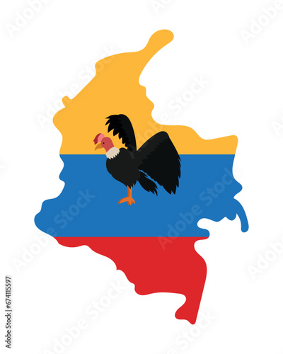 colombian map with condor