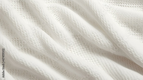 Background of a knitted Fabric Texture in white Colors. Close up