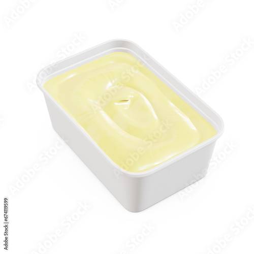 Tablou pe pânză a opened butter tub image on a white background