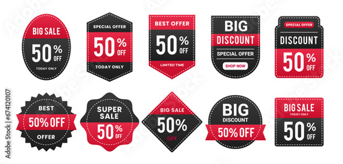 Sale tags collection. Special offer, big sale, discount, best price, mega sale banner set