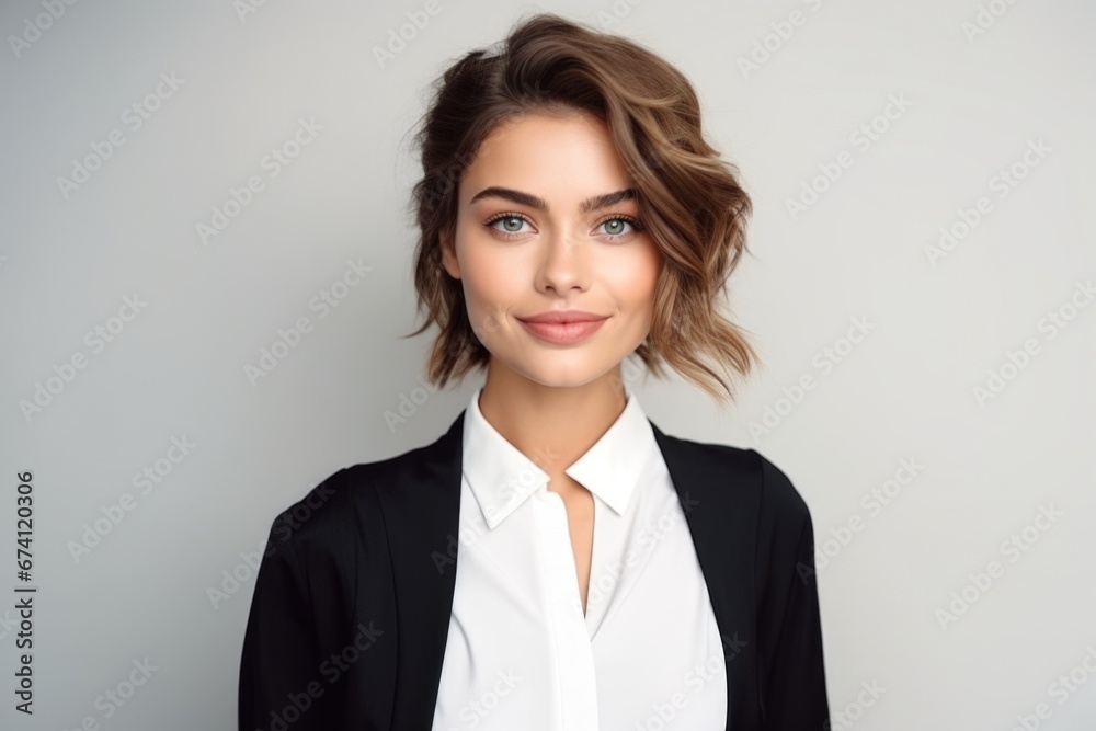 Young attractive woman dressed in business style. Successful business woman, employee, manager. Young attractive woman dressed in business style. Successful business woman, employee, manager.