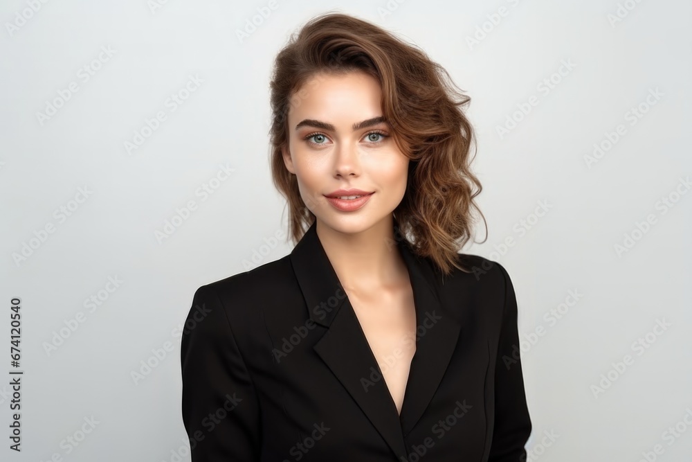 Young attractive woman dressed in business style. Successful business woman, employee, manager. Young attractive woman dressed in business style. Successful business woman, employee, manager.
