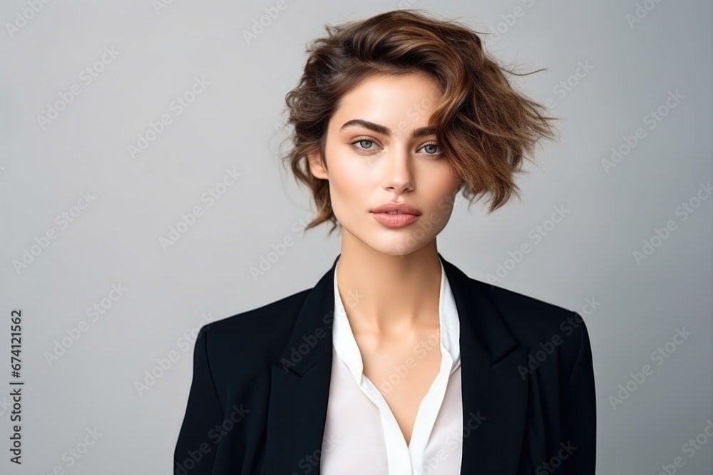 Young attractive woman dressed in business style. Successful business woman, employee, manager. Young attractive woman dressed in business style. Successful business woman, employee, manager.
