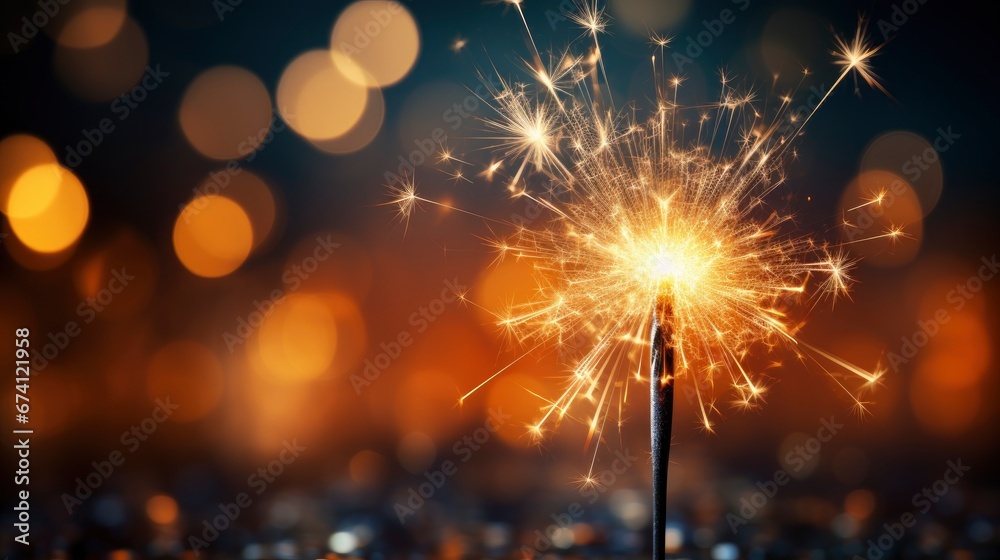 Fototapeta premium Happy New Year 2024 Hand Touch , Bright Background, Background Hd