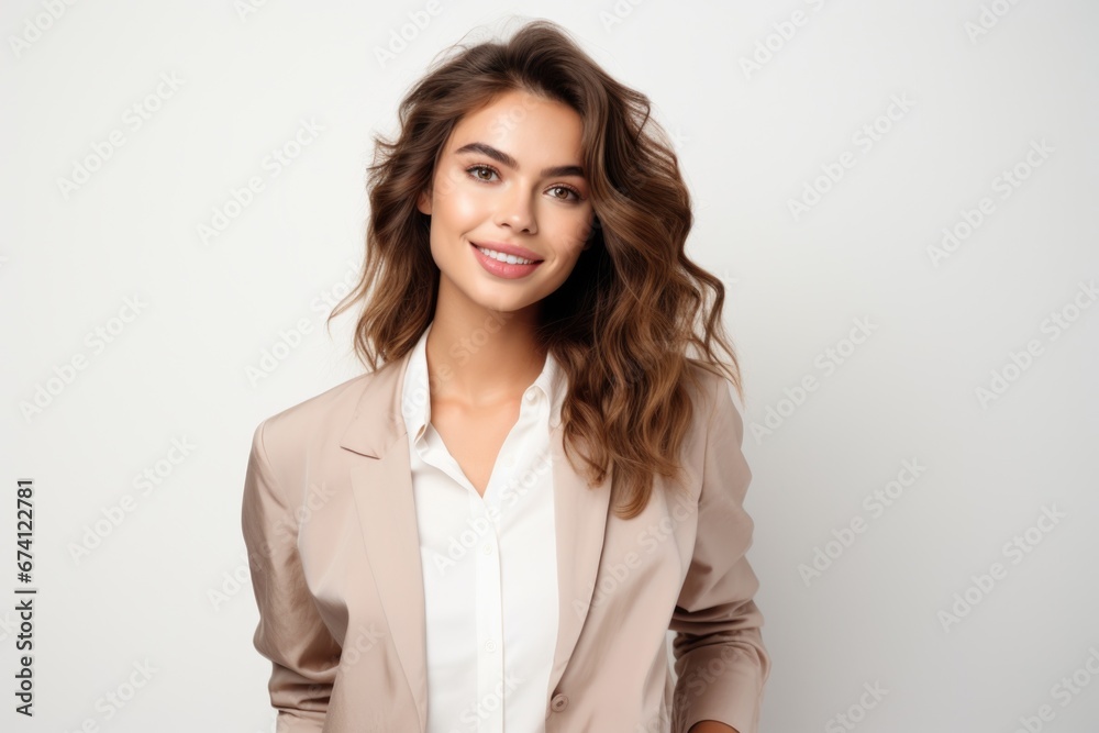 Young attractive woman dressed in business style. Successful business woman, employee, manager. Young attractive woman dressed in business style. Successful business woman, employee, manager.