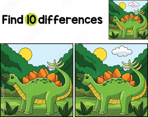 Stegosaurus Dinosaur Find The Differences