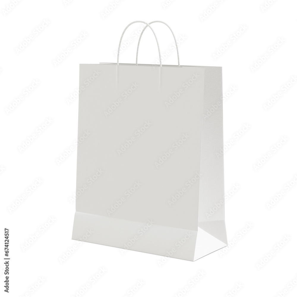 a white Paper Bag isolated in a white background a white Paper Bag isolated in a white background