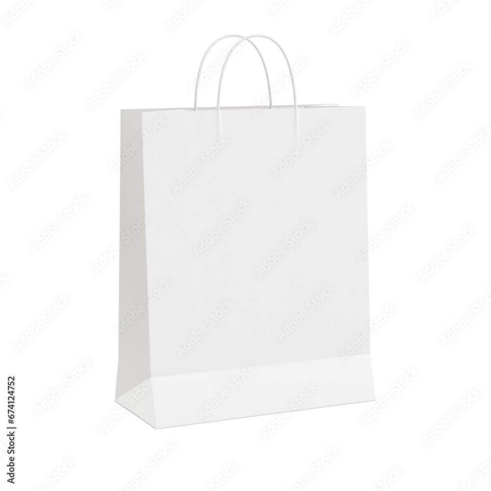 a white Paper Bag isolated in a white background a white Paper Bag isolated in a white background
