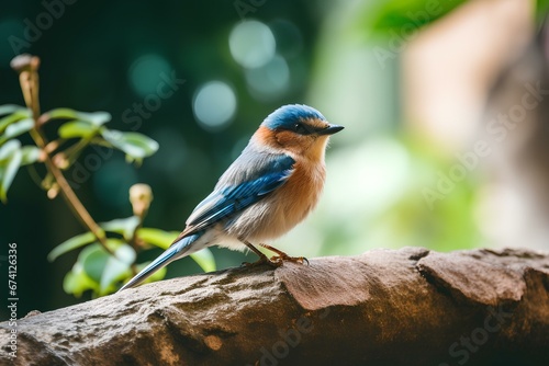 Small Blue and Brown Bird. generative AI