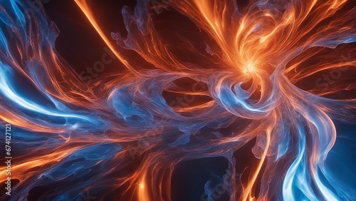 abstract fire background A stunning display of fire and ice plasma, creating a dynamic and energetic abstract background. 