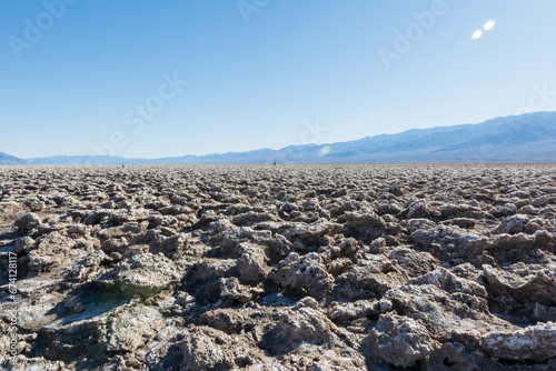 clumpy dirt vista in death valley photo