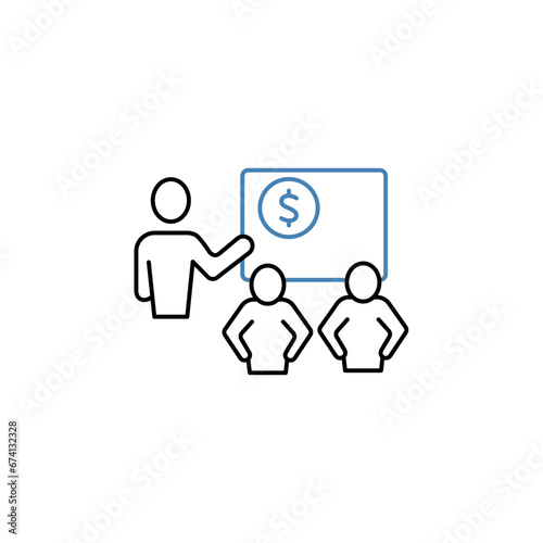 Coaching concept line icon. Simple element illustration.Coaching concept outline symbol design.