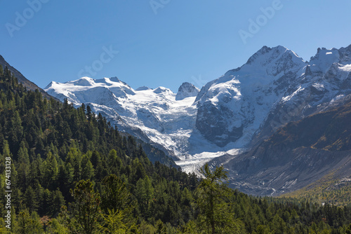 Front view of the Morteratsch Glacier, Bernina group - Switzerland