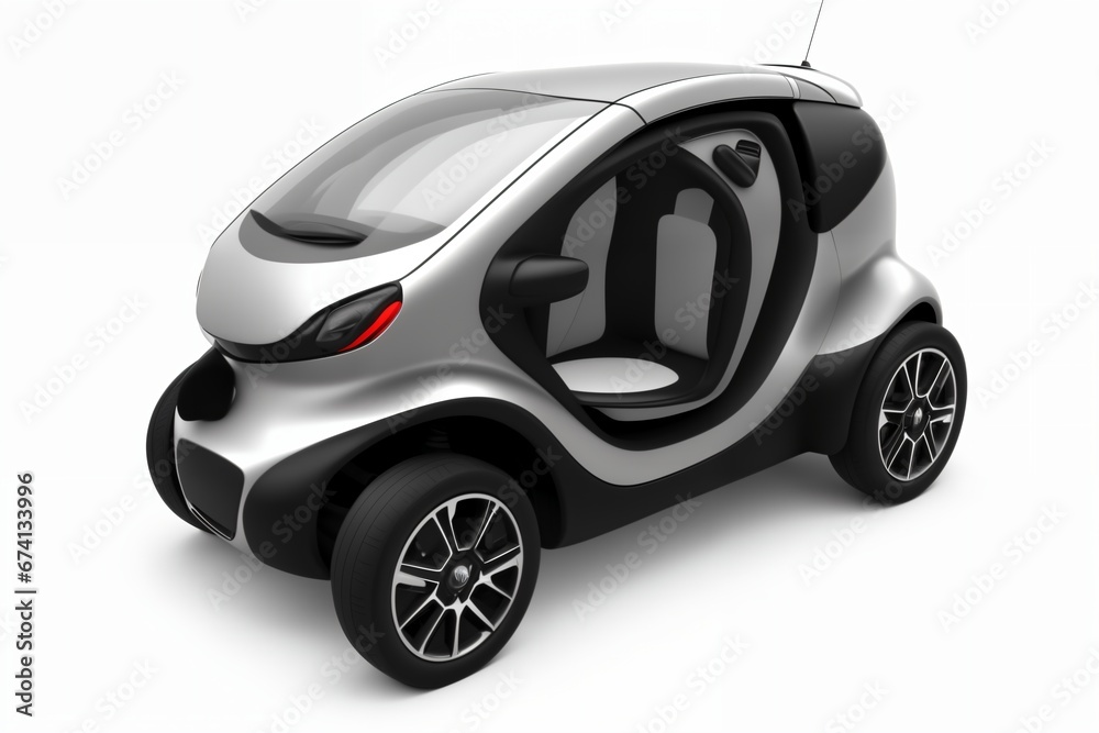 a brand-less generic concept car. Modern electric car on a white background. Concept of ecological transport.