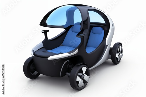 a brand-less generic concept car. Modern electric car on a white background. Concept of ecological transport.