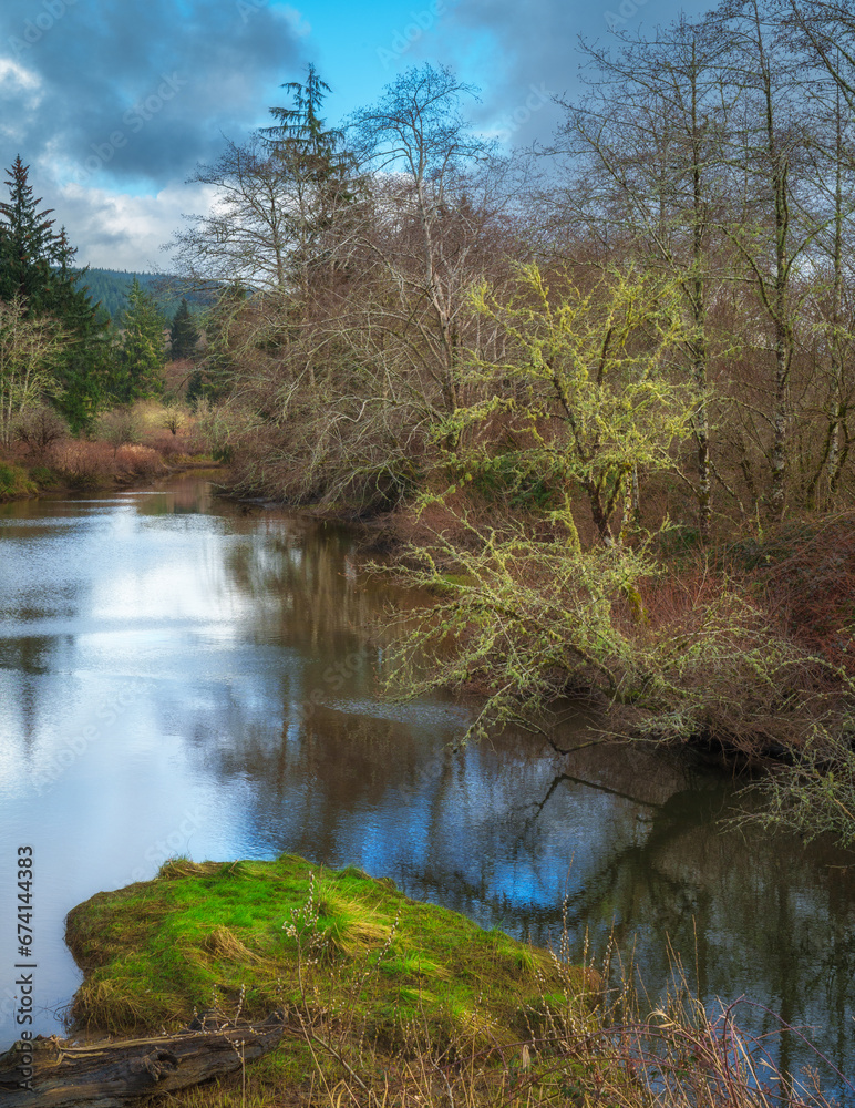 River And Slough Washington State and US 101 River And Slough Washington State and US 101