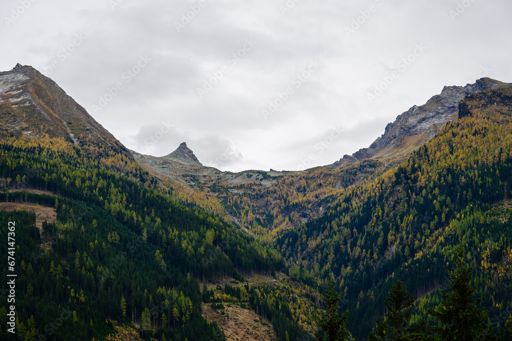 mountain landscape in the austrian alps at badgastein