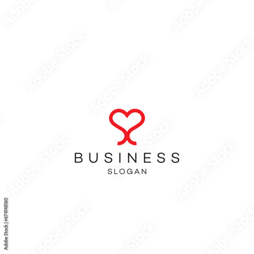 Love heart connection link Business digital t abstract flat minimal modern round circle geomatic international typography nature health Finacial education people energy logo design brand identity 