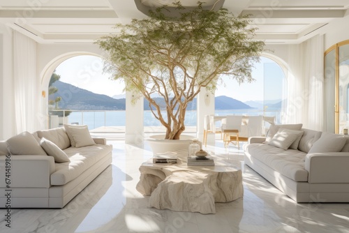 Billionaire's Villa, Luxury Interior, Generative AI © XiaoYu