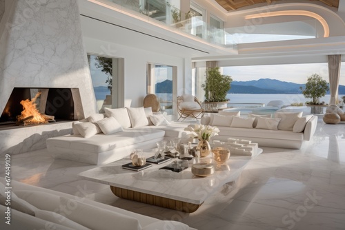 Billionaire's Villa, Luxury Interior, Generative AI