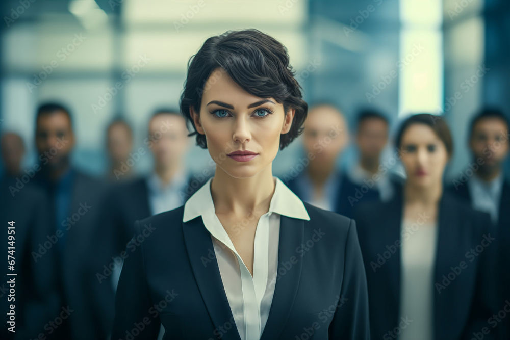 Female executive, CEO holding a business meeting in the office Female executive, CEO holding a business meeting in the office