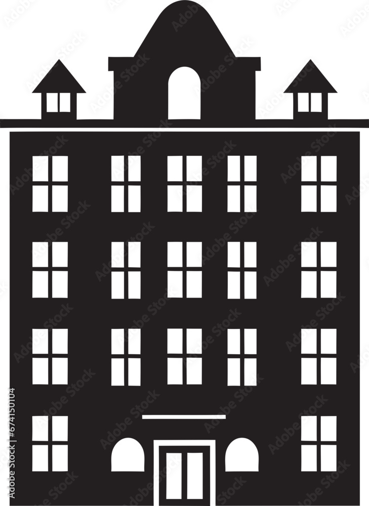 Majestic City Icon Apartment Complex Emblem Skyline Majesty Black Apartment Logo