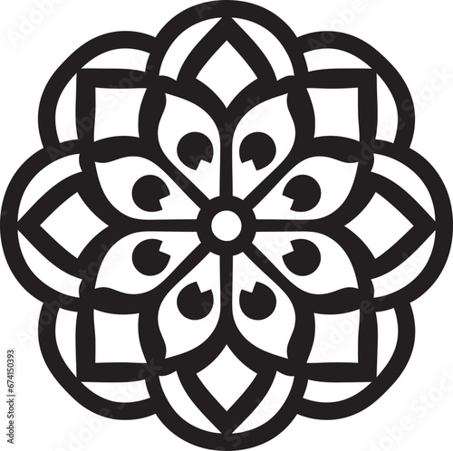 Exquisite Arabesque Art Black Vector Emblem Arabic Treasures in Detail Floral Tiles Logo