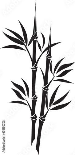 Vector Artistry in Monochrome Black Bamboo Plant Logo Natural Tranquility Bamboo in Black Vector Icon
