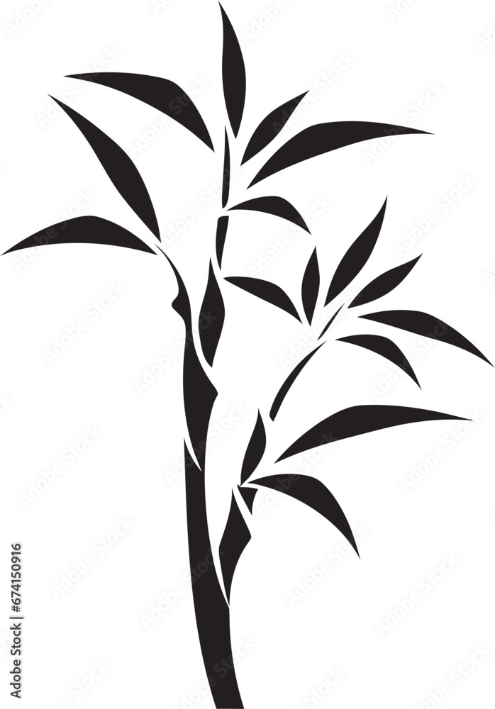 Fototapeta premium Botanical Elegance in Black Bamboo in Black Vector Icon Elegant Natures Touch Tranquil Black Emblem