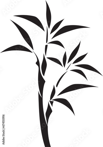 Botanical Elegance in Black Bamboo in Black Vector Icon Elegant Natures Touch Tranquil Black Emblem