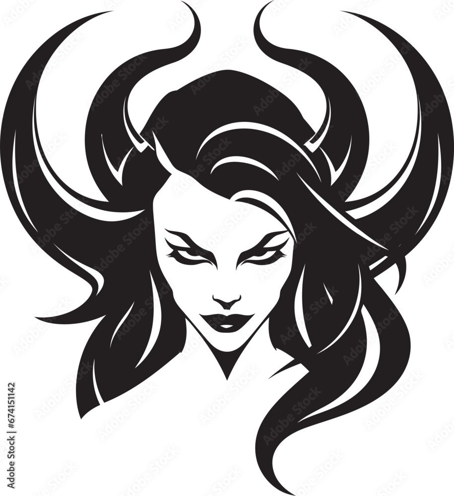 Elegant Black Logo Beautiful Female Demon Vector Icon Vector Artistry Enchanting Demon Emblem in Black Elegant Black Logo Beautiful Female Demon Vector Icon Vector Artistry Enchanting Demon Emblem in Black