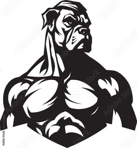 Wallpaper Mural Athletic Elegance in Monochrome Black Vector Icon Vector Artistry Redefined Sporting Boxer Dog Emblem Torontodigital.ca