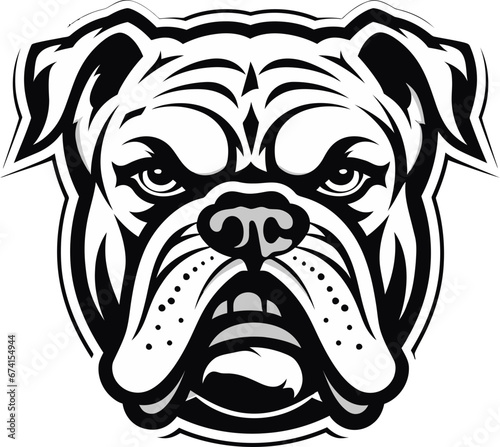 Vector Artistry Unveiled Bulldog Emblem Powerful Paws Black Bulldog Icon in Vector