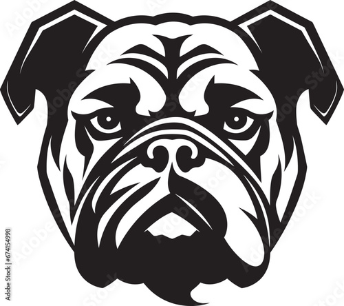 Iconic Strength Unleashed Black Emblem Design Black and Dynamic Bulldog Vector Symbol