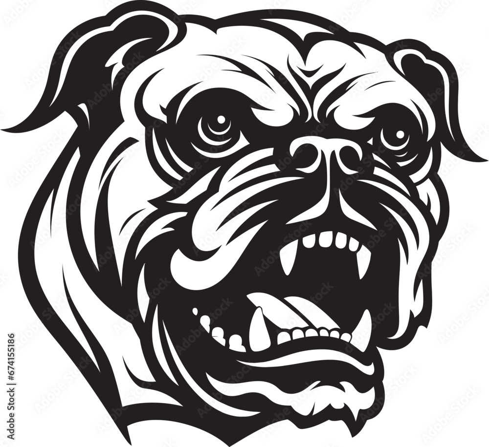 Powerful Paws Black Bulldog Icon in Vector Elegant Bulldog Bulldog as a Logo Design
