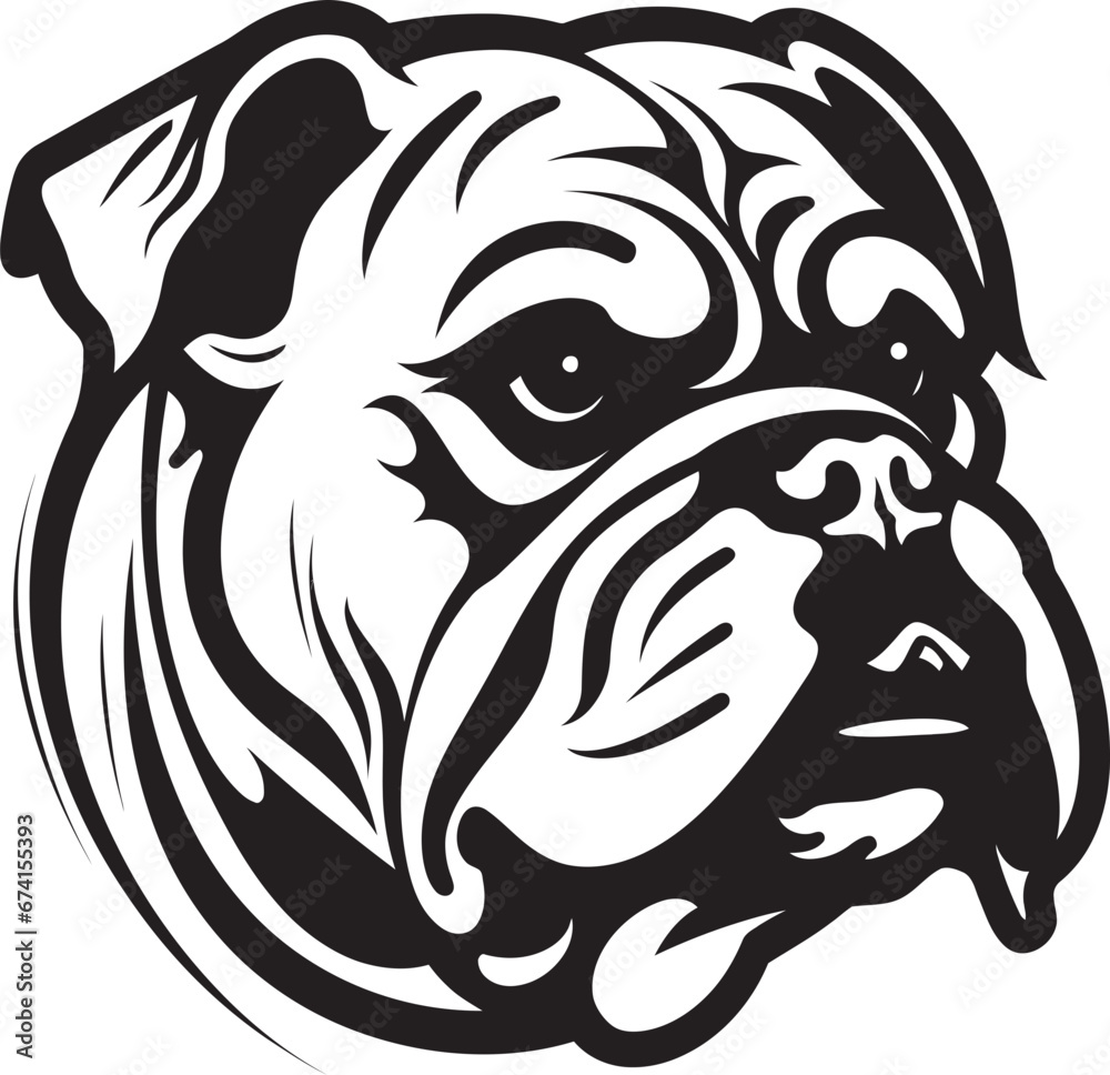 Bulldog Majesty Iconic Emblem in Black Monochromatic Power Black Bulldog Vector Icon Bulldog Majesty Iconic Emblem in Black Monochromatic Power Black Bulldog Vector Icon