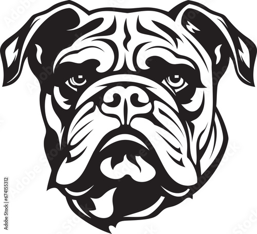 Bold and Fearless Black Logo with Bulldog Bulldog Majesty Iconic Emblem in Black