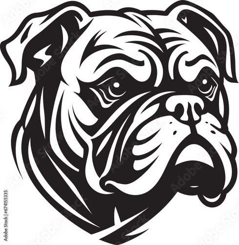 Elegance in Black Bulldog Logo Excellence Fearless Defender Black Logo with Bulldog Icon