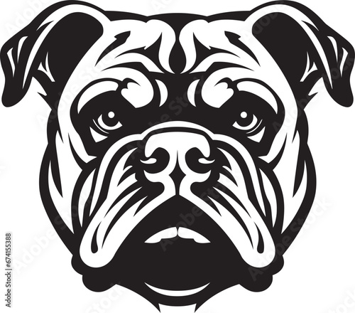 Bold and Fearless Black Logo with Bulldog Bulldog Majesty Iconic Emblem in Black