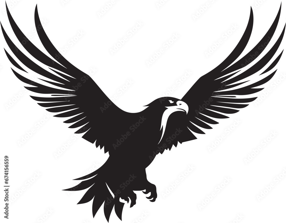 Obraz premium Noble Wings Black Eagle Logo Symbol of Freedom Black Eagle Icon
