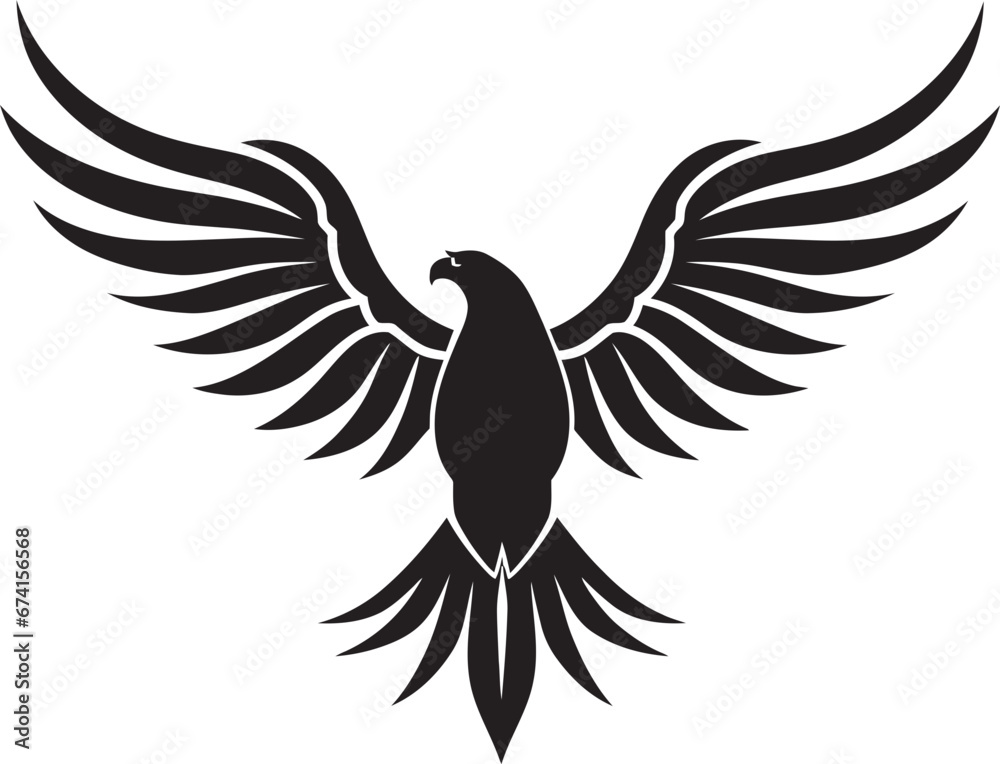 Fototapeta premium Aerial Majesty Black Design Iconic Symbol Unveiled Black Emblem