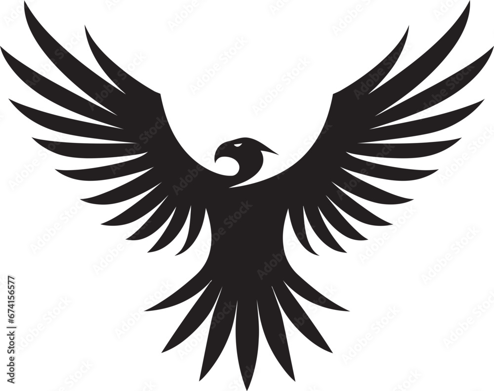 Obraz premium Symbol of Freedom Black Eagle Icon Vector Artistry Black Eagle Emblem