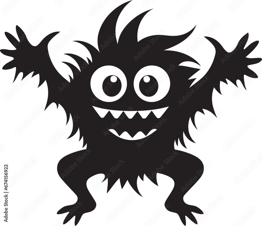 Creature Comfort Black Vector Icon Vector Artistry Redefined Cartoon Monster Emblem
