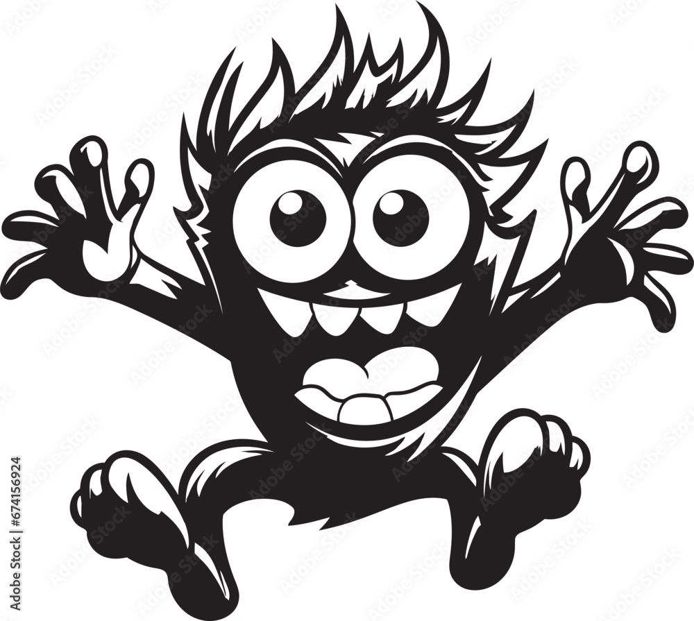 Monstrous Mascot Cartoon Monster Logo Creature Comfort Black Vector Icon Monstrous Mascot Cartoon Monster Logo Creature Comfort Black Vector Icon