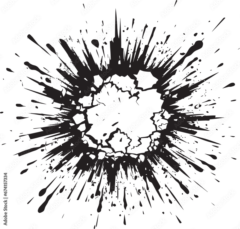 Exciting Impact Unveiled Black Logo with Explosion Adventurous Art Vector Icon in Black Exciting Impact Unveiled Black Logo with Explosion Adventurous Art Vector Icon in Black